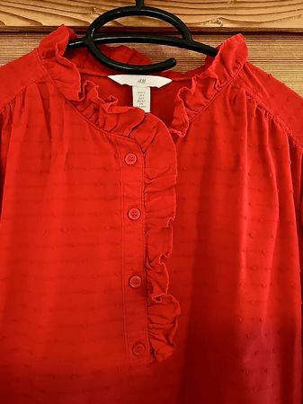 Bluse langarm rot Grösse 36