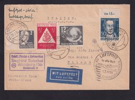 Luftpostbrief DDR Altenburg (Thüringen) - Milano 23.02.1950!