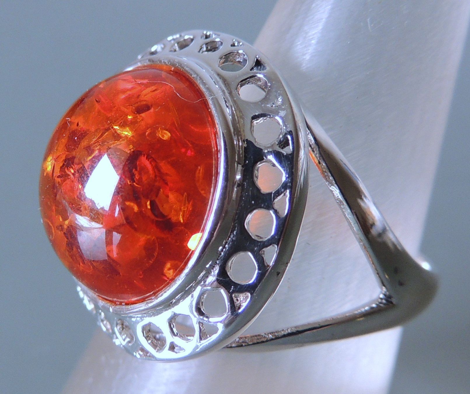 Ringe: Silber 925 Bernstein-Imitat Fingerring Gr. 58 – Neu und originalverpackt aus Waldenburg von schaller707 1