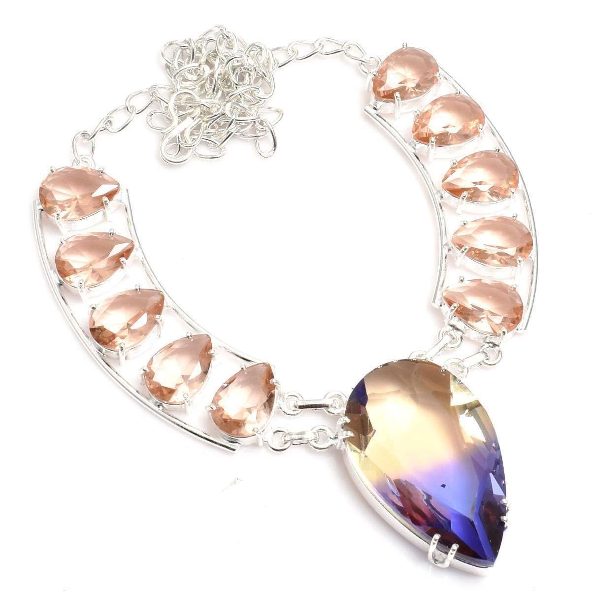 Catenine: Two-tone Tourmaline Morganite Handmade Large Necklace – Nuovo e nell'imballaggio originale da Gächlingen venduto da CHARLEZGIFTS 2