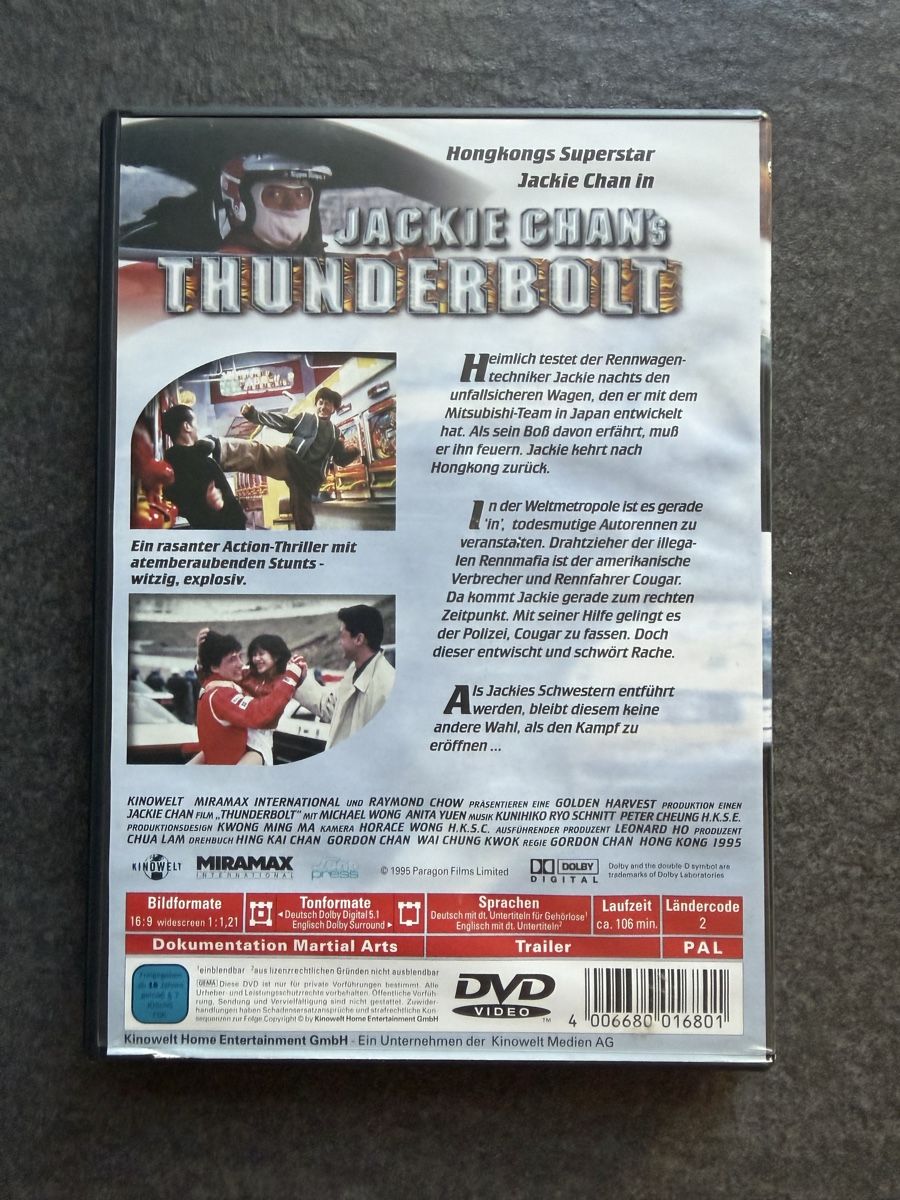 Alle DVDs: Jackie Chan's Thunderbolt DVD – Gebraucht aus Zürich von cENS0R 1