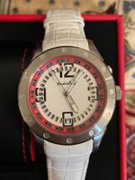 Roulettime Watch (White Leather Strap)
