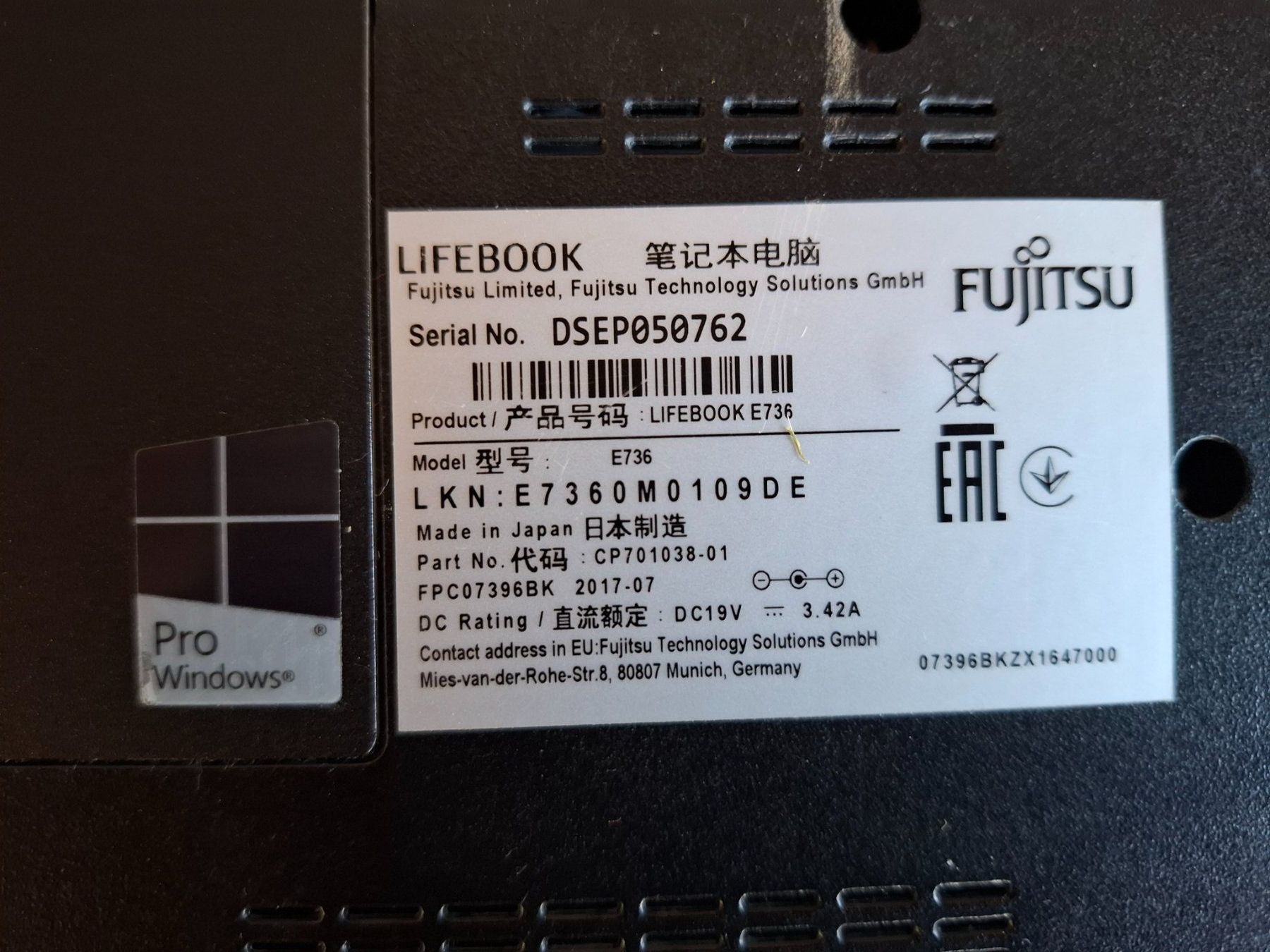 Fujitsu Notebooks: Fujitsu LIFEBOOK E736 (Laptop) – Gebraucht aus Reutigen von DONDON55 3