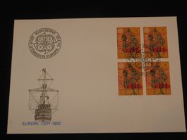 Werbemarken Europa FDC 1992 Nr. 827 4-Block