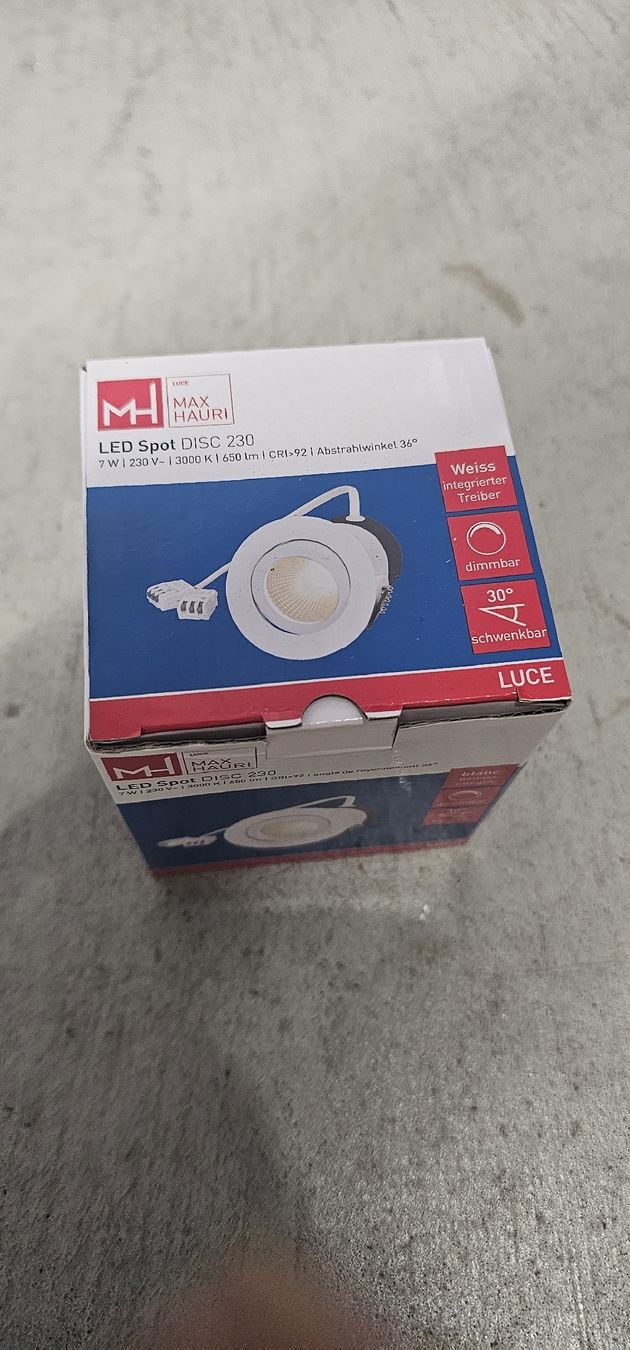 Lampadari & plafoniere: Max Mauser LED Spot DISC 230 weiss neu – Nuovo e nell'imballaggio originale da Unterengstringen venduto da SeniorT
