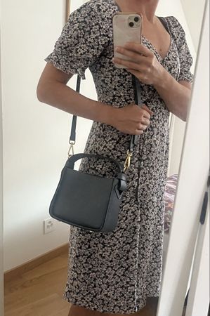 Blue petrol leather shoulderbag