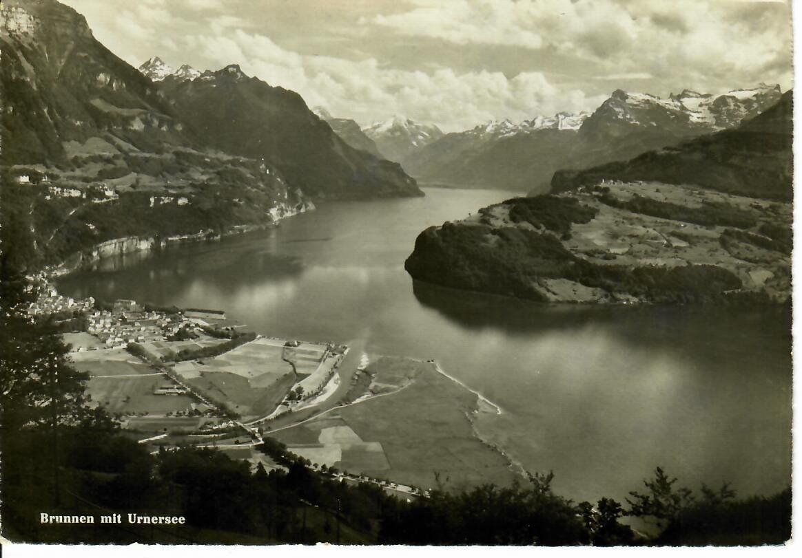 Ansichtskarten: Brunnen mit Urnersee 1948 – Gebraucht aus Hochdorf von Ziegel-16