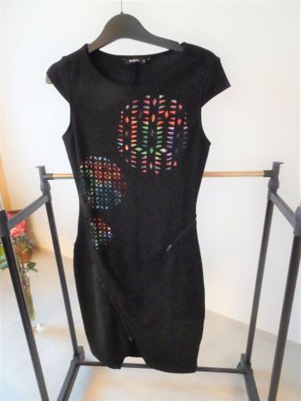 Spezielles schwarzes DESIGUAL Kleid Gr. XS - 220415