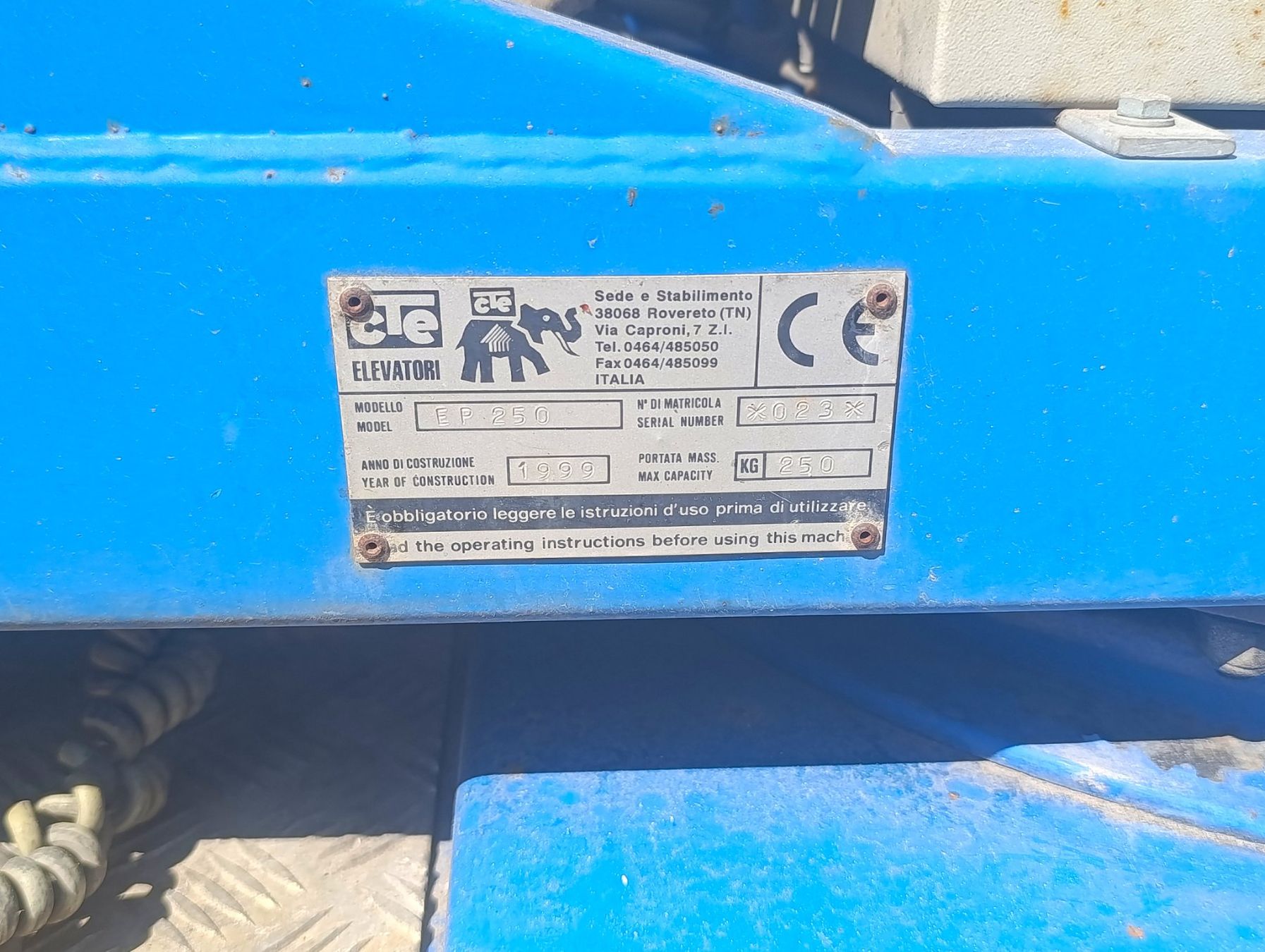 Altro per stoccaggio & trasporto: Lastenaufzug "CTE Elevatori EP 250" 25m/250kg – Usato da Herisau venduto da Tosam_WinWin 6