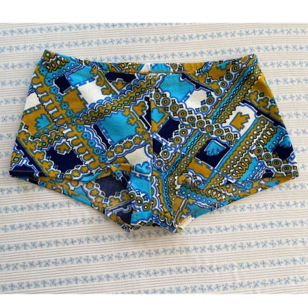 Badehose Herren Gr. M/L abstrakt türkis-oliv VINTAGE 1970s