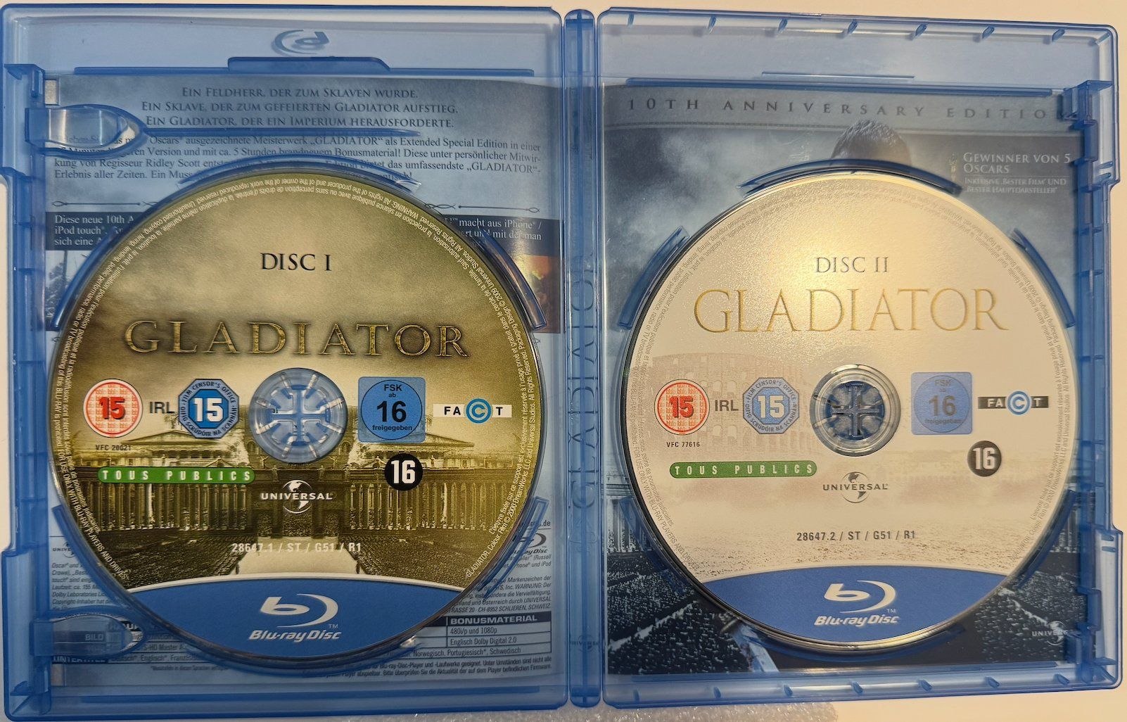 Tutti i DVDs: Blu-ray Disc   GLADIATOR - RUSSELL CROWE - 2 Discs Set – Usato da Wisen venduto da gigisna 2