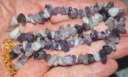 Halskette L-9525 – Amethyst Chips ca. 3x6mm 41+5cm