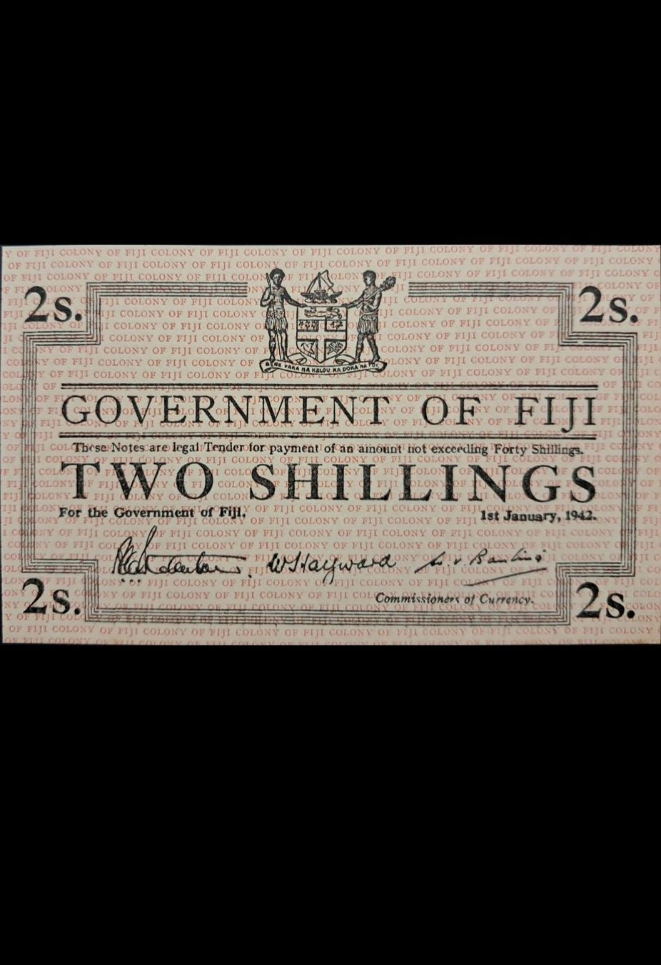 Banknoten: Fidschi 2 Shillings 1942 Unc – Neu und originalverpackt aus Lufingen von E-Auktion