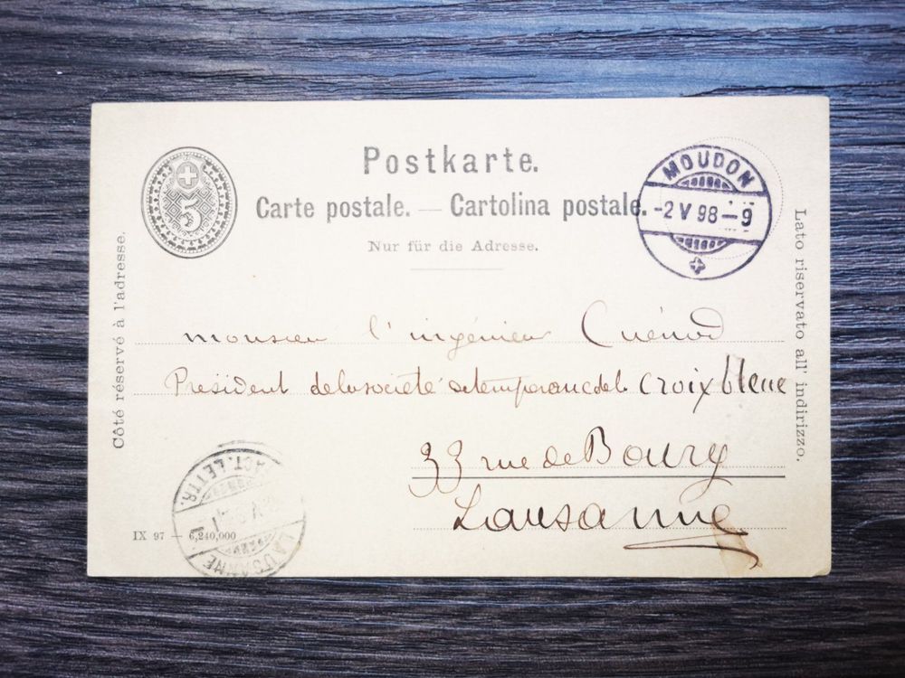 SR0 Carte Postale Suisse 1898 Moudon | Kaufen auf Ricardo