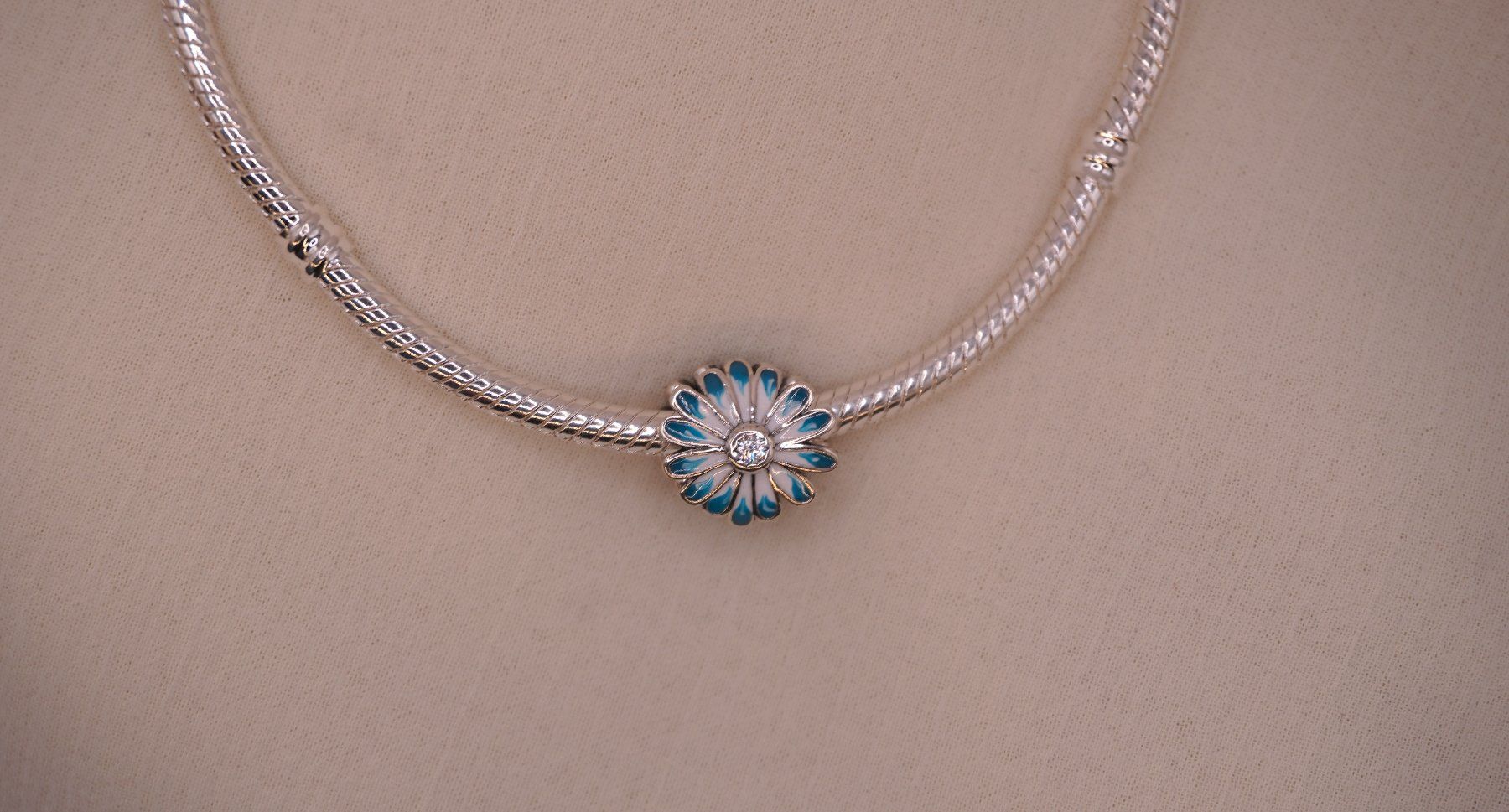 Ciondoli: Charm "hellblaue Blüte" zu Pandora 925 Silber – Nuovo (secondo la descrizione) da Niederbüren venduto da Fidi5 3