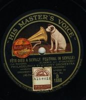 Disque 78t Rare 12" Stokowski Albeniz HMV D-1888 1928 VG++