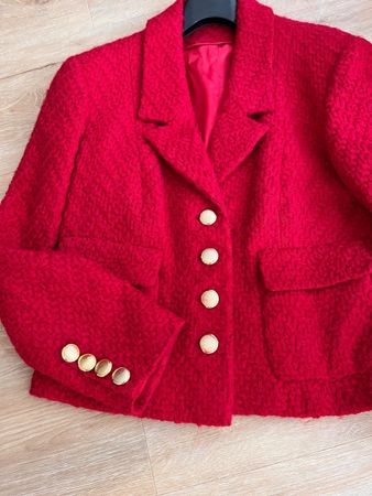 Bouclé Blazer,Kaschmir-Wole Gereinigt Gr40 Fon Nihtrauher