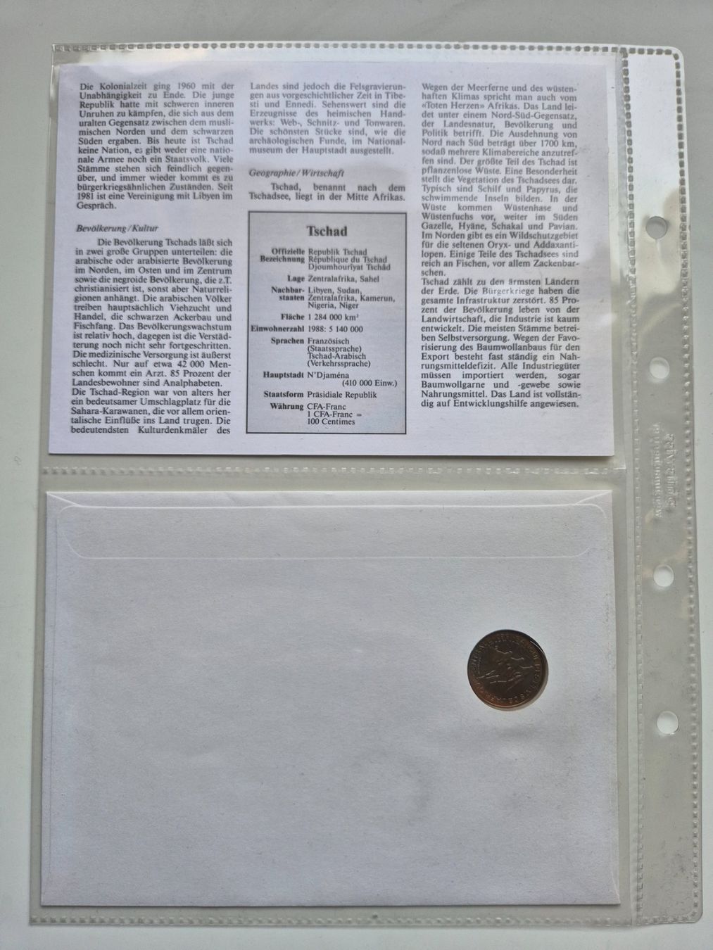 Tutti le monete: Numisbrief / Münzbrief     🪙   TSCHAD  1983 – Usato da Niederweningen venduto da Obson 4