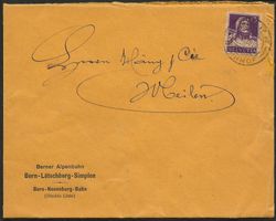 1919 Berner Alpenbahn Bern - Lötschberg - Simplon Neuenburg