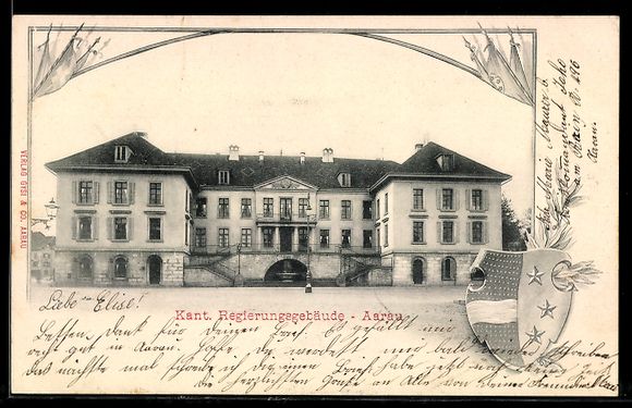 Ansichtskarten: AK Aarau, Kant. Regierungsgebäude – Gebraucht aus Berlin von bartko-reher