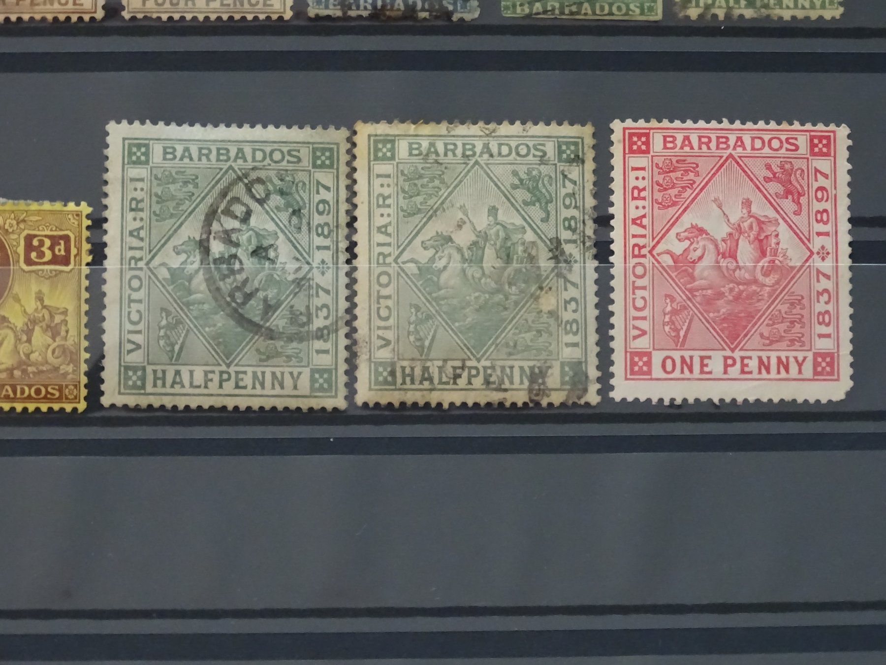 Tutti i francobolli: BARBADOS uralte gest. Briefmarken ab der Kat-Nr. 1 – Usato da Schliern b. Köniz venduto da Djbubu 5