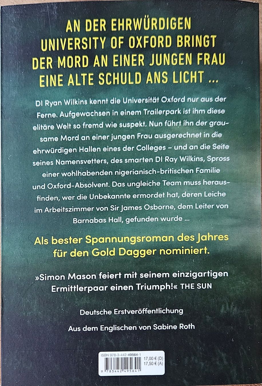 Livres: Simon Mason - Ein Mord im November – D'occasion à Hinwil par brucha01 1