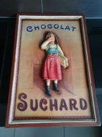 Ancien tableau en bois en relief Chocolat Suchard, vintage