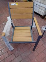 Gartenstuhl, stapelbar,  Alluminium mitHolz-Kunststoff, NEU!