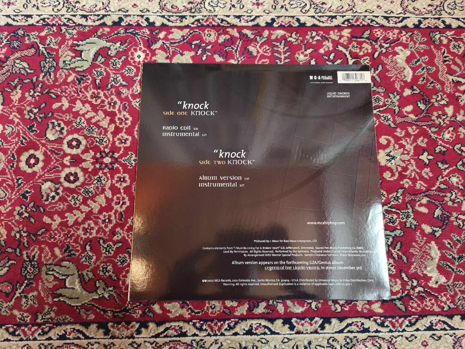 Dischi in vinile: GZA (Wu Tang) - Knock Knock – Usato da Kandersteg venduto da digginblackpearlz 1
