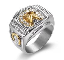 Men ring horse head Stainless Steel