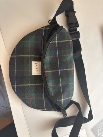 Gürteltasche Tartan Muster Marke Spiral schwarz blau neu