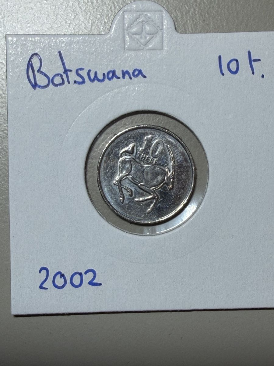 Alle Münzen: Botswana - 10 Thebe - 2002 – Gebraucht aus Payerne von Mike1682