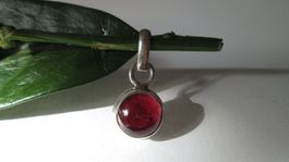 Echter Amethyst Kettenanhänger rund 925er Sterling Silber