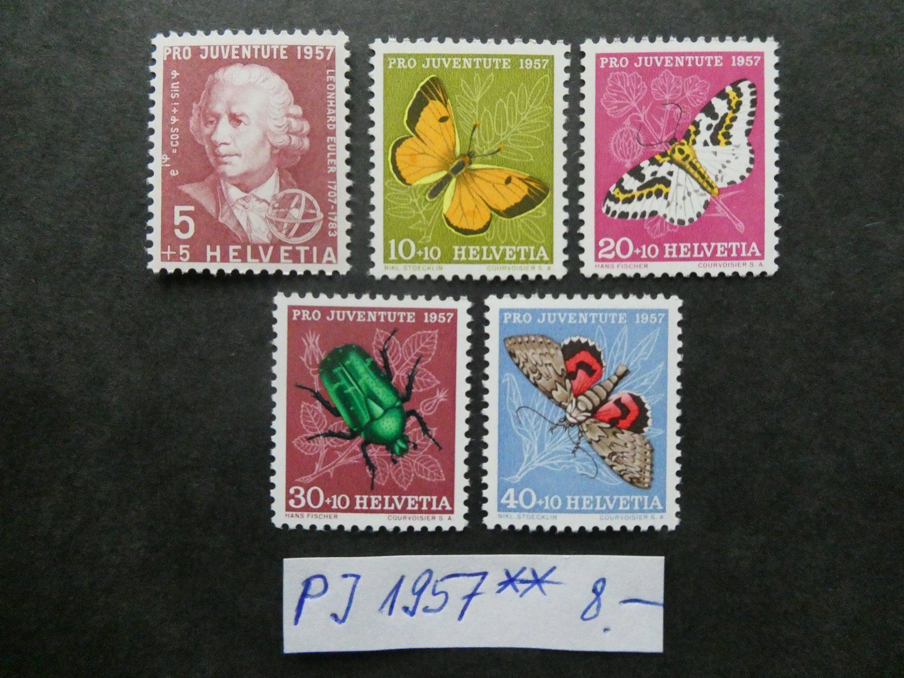 Alle Briefmarken: Pro Juventute 1957 postfrisch – Gebraucht aus Lausen von Herbamare01