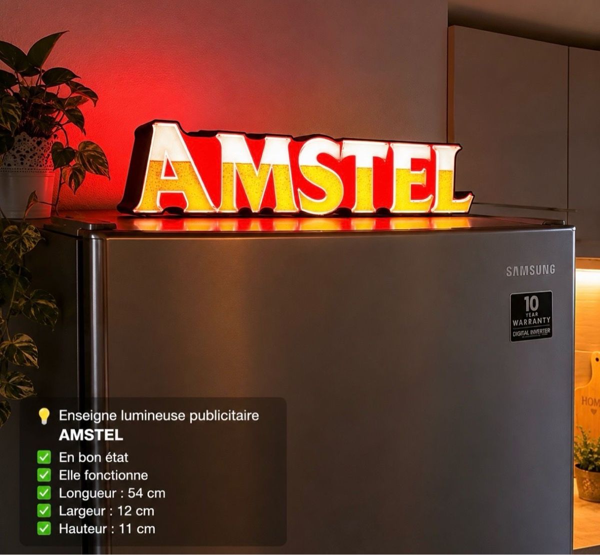Lampade: Enseigne lumineuse Amstel – Usato da Genève venduto da Mar7319