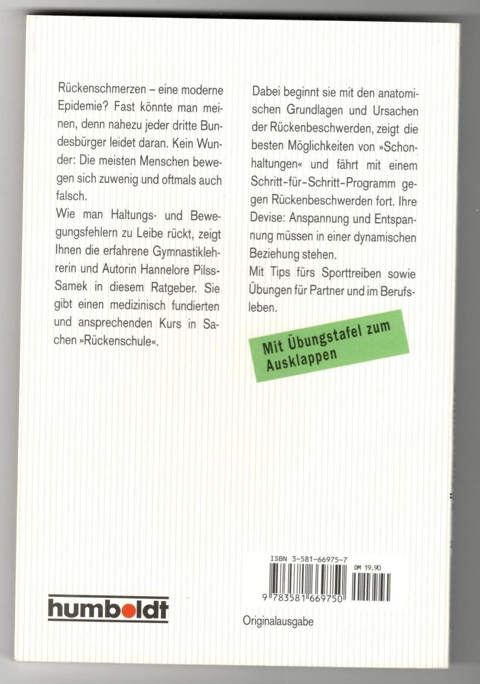 Libri: Hannelore Pilss-Samek: Rückenschule easy – Nuovo (secondo la descrizione) da Erstfeld venduto da Mario_boe0 1