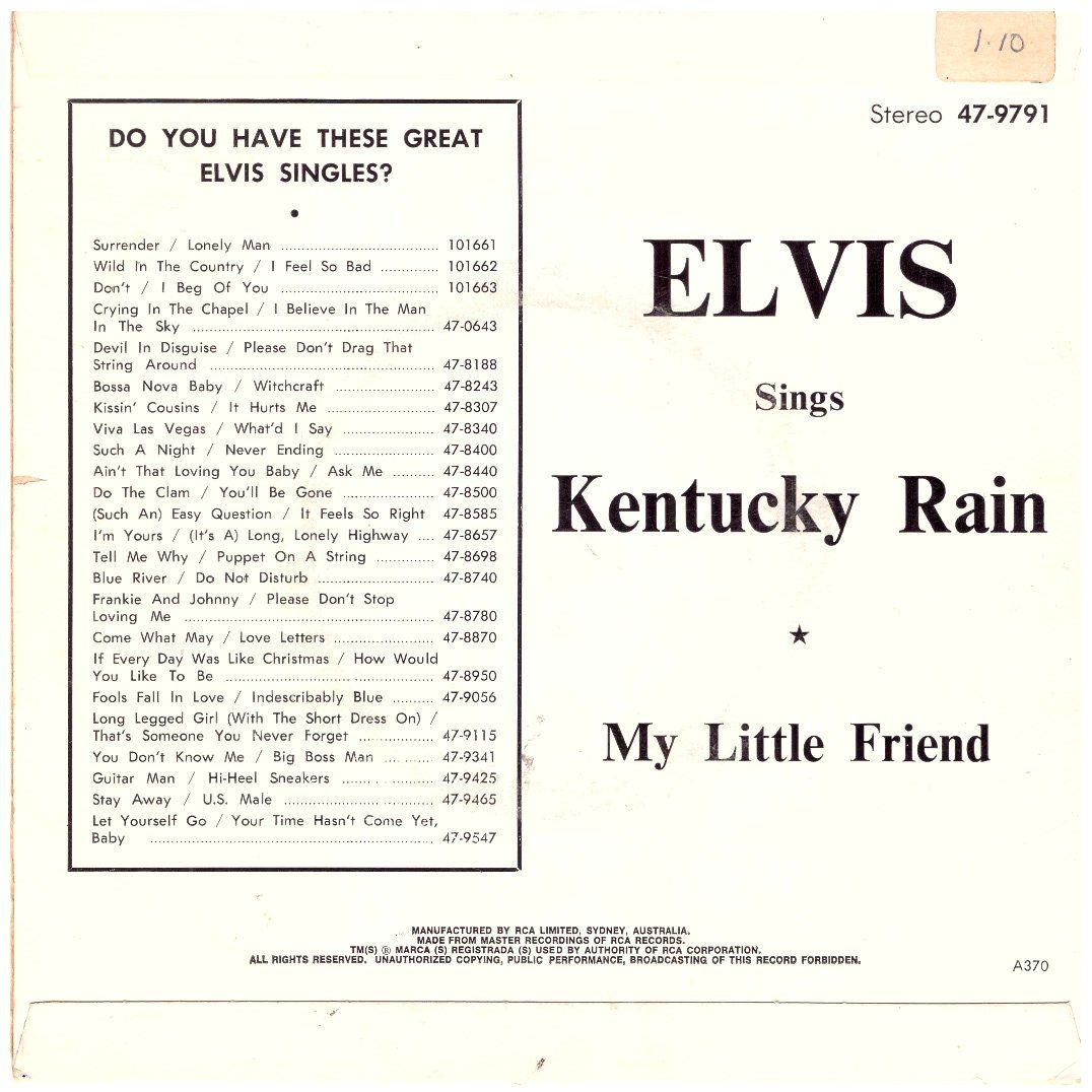 Vinyles: ELVIS PRESLEY - "AUS" – D'occasion à Bassersdorf par house-of-vinyl 1