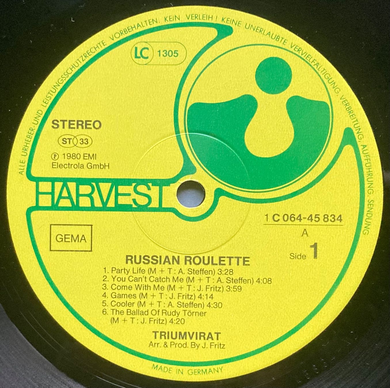 Vinyles: TRIUMVIRAT - RUSSIAN ROULETTE – D'occasion à Poliez-Pittet par Newtown-Records 3