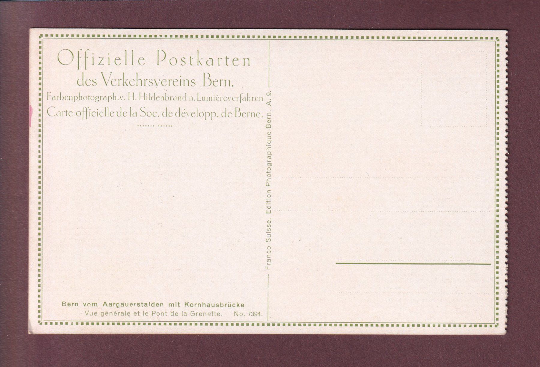 Cartoline postali: BERN vom Argauerstalden – Usato da Pully venduto da nicecards 1