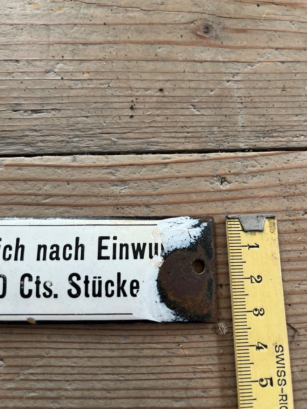 Insegne: Altes Emailschild "Oeffnet sich..." – Usato da Steffisburg venduto da Reitschel5 3