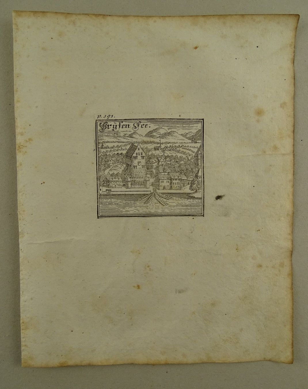 Incisioni: GREIFENSEE, GRYFENSEE, KUPFERSTICH, BLUNTSCHLI 1742 – Usato da Grüningen venduto da Kartensammler 1