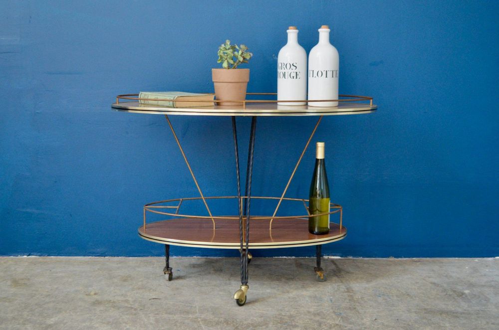 (Chariot ou bar à roulette vintage retro desserte ancienne Kaufen auf