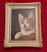 Katzen Portrait Vintage Sign.Rüttimann 61 - schöner Rahmen😸
