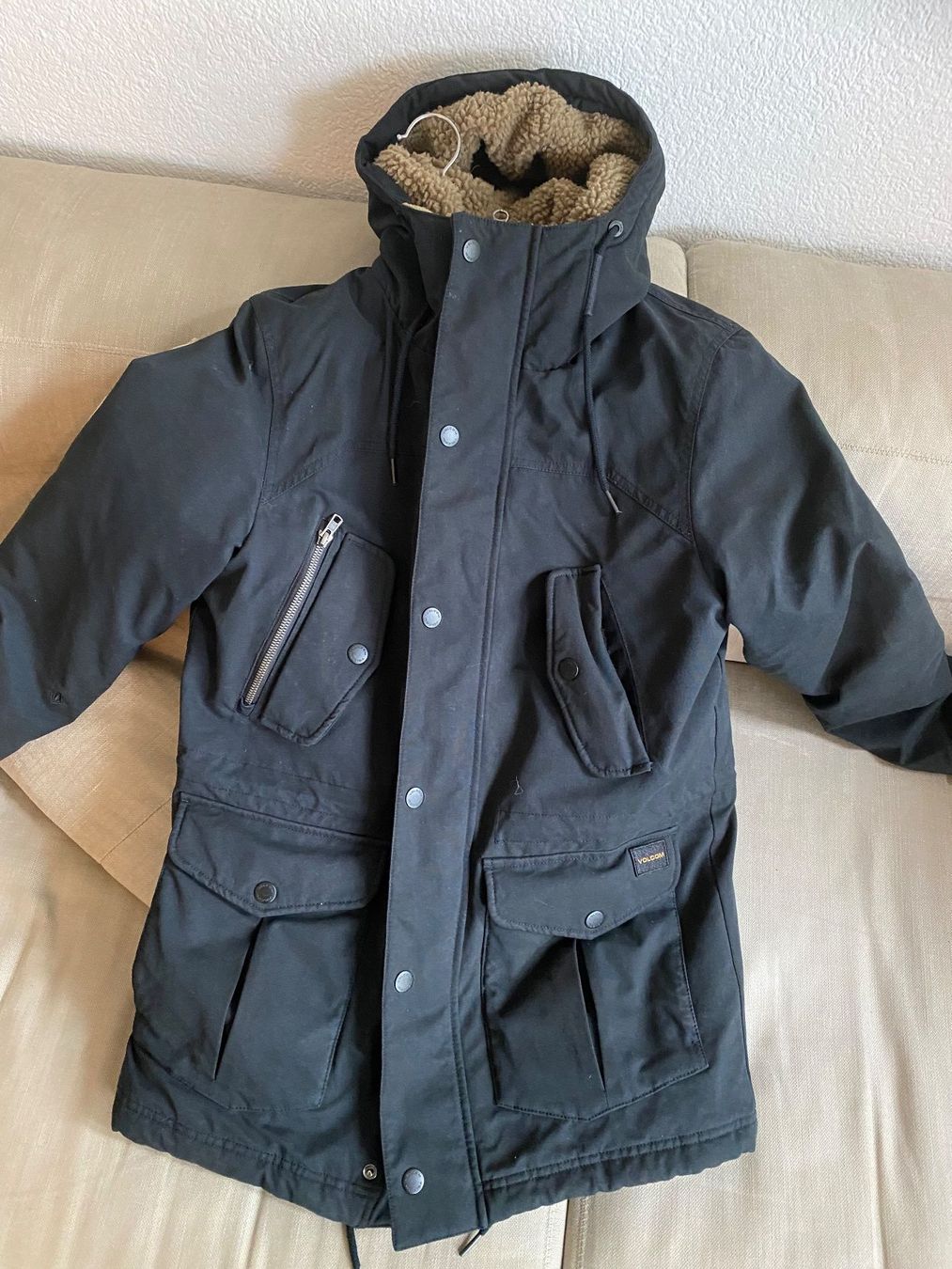 Volcom Jacken & Mäntel: Winterjacke Volcom, Teddyfutter, XS, Schwarz – Gebraucht aus Spiegel b. Bern von corn2009 1