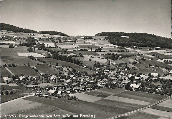Cartoline postali: Stettlen BE Flugaufnahme Nr.8593 , 1955 – Usato da Solothurn venduto da Bepposol