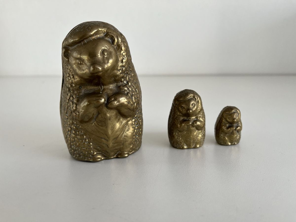 Statuette: Igel Familie aus Messing – Usato da Wetzikon ZH venduto da seli03