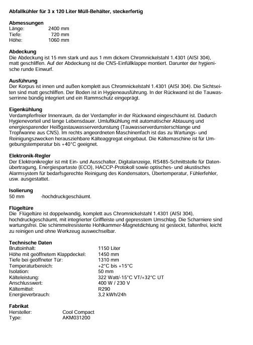 Frigoriferi: Cool Compact Abfallkühler 3x 120l - steckerfertig – Nuovo (secondo la descrizione) da Bäretswil venduto da Kaeltemacher8344 4