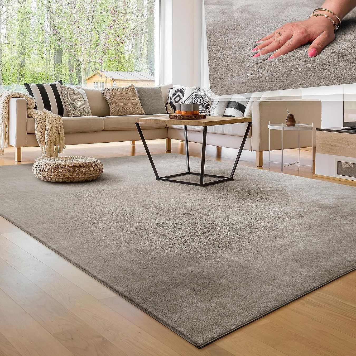 Teppiche: Teppich Super Soft NEU Grau ll - pflegeleicht – Neu und originalverpackt aus Bern von Miraitrading