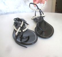 Andrea Pfister, Neue Leder-Flip-Flops, Größe 40