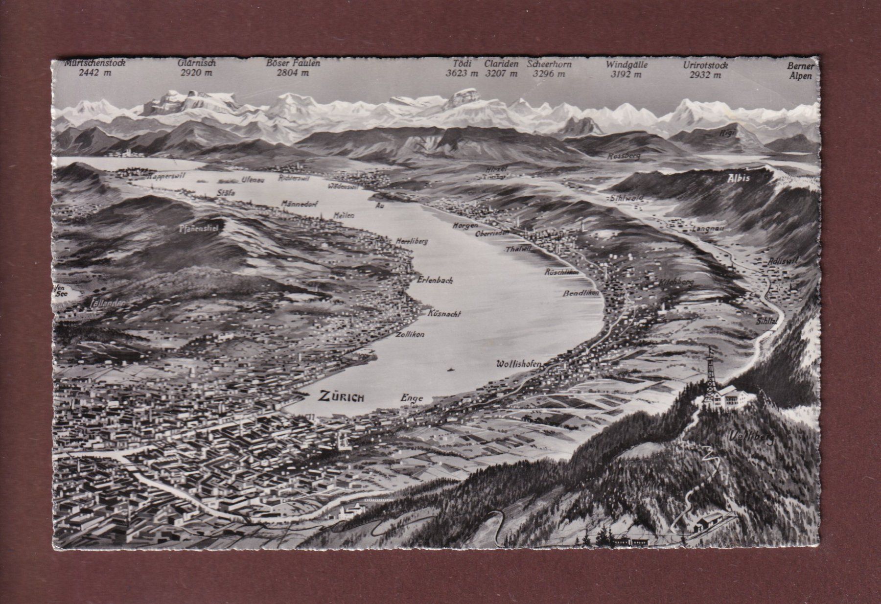 Cartoline postali: ZÜRICH und Umgebung - 1951 // Eckbug // – Usato da Pully venduto da nicecards
